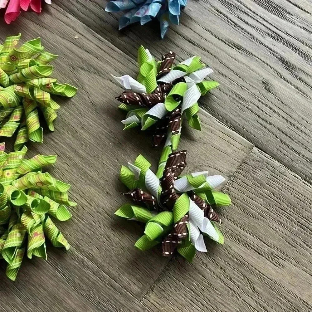 ✨2/$30✨HANDMADE Hair Bows | Colourful handmade Korker bows pack of 12 - Picture 4 of 7